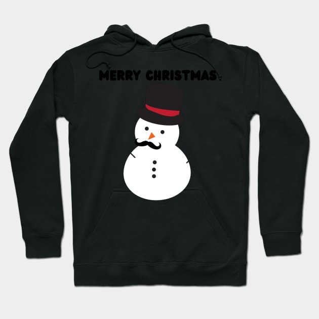 Merry Christmas - Cute Funny Snowman with Mustache and Carrot Hoodie by Trendy-Now